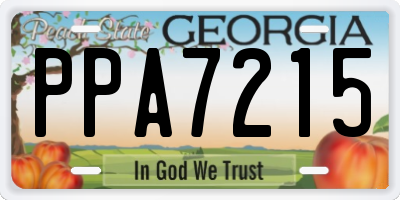 GA license plate PPA7215