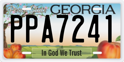 GA license plate PPA7241