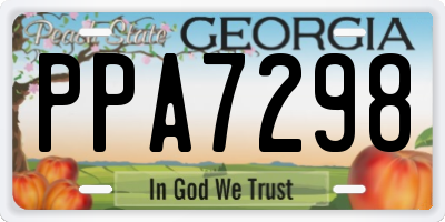 GA license plate PPA7298