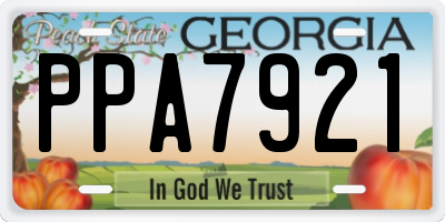 GA license plate PPA7921