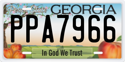 GA license plate PPA7966