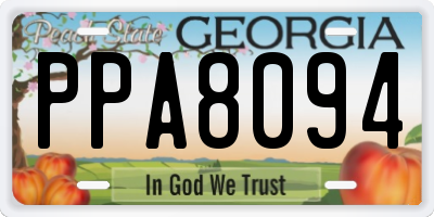 GA license plate PPA8094
