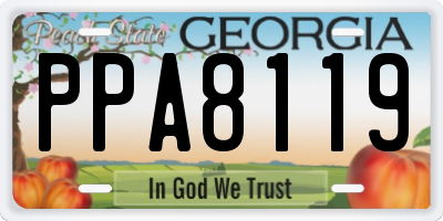 GA license plate PPA8119