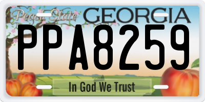 GA license plate PPA8259