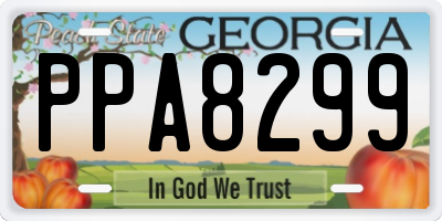 GA license plate PPA8299