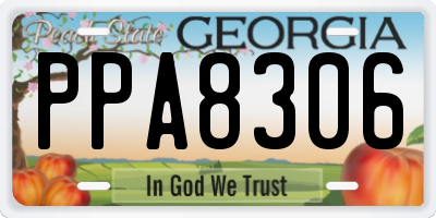 GA license plate PPA8306