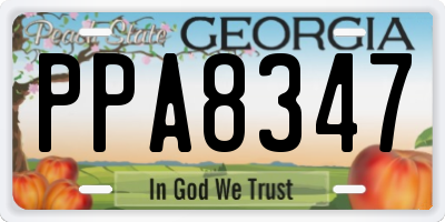 GA license plate PPA8347