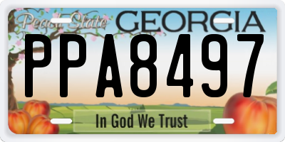 GA license plate PPA8497