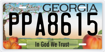 GA license plate PPA8615