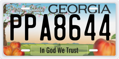 GA license plate PPA8644