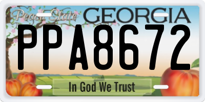 GA license plate PPA8672