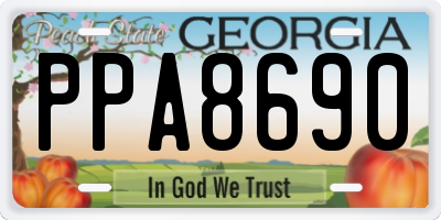 GA license plate PPA8690