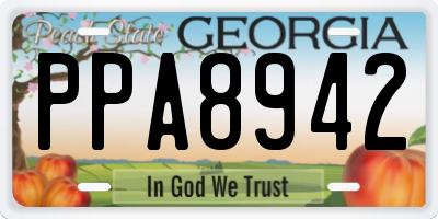 GA license plate PPA8942