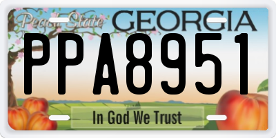 GA license plate PPA8951
