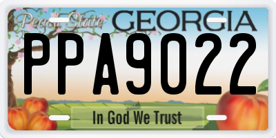 GA license plate PPA9022