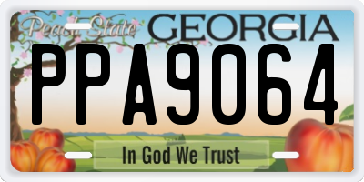 GA license plate PPA9064