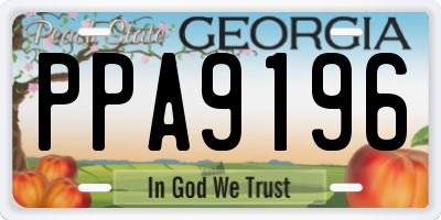 GA license plate PPA9196