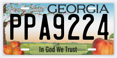 GA license plate PPA9224