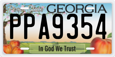 GA license plate PPA9354
