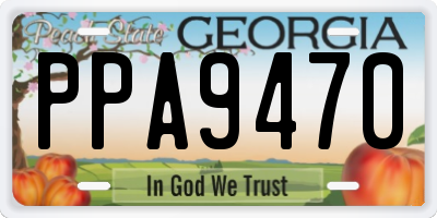 GA license plate PPA9470