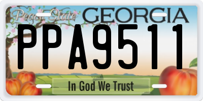 GA license plate PPA9511