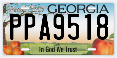 GA license plate PPA9518