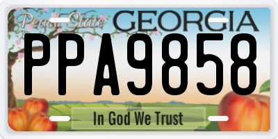 GA license plate PPA9858