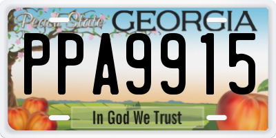 GA license plate PPA9915