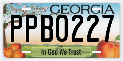 GA license plate PPB0227