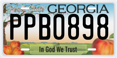 GA license plate PPB0898