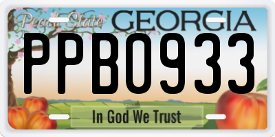 GA license plate PPB0933