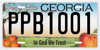 GA license plate PPB1001