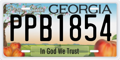 GA license plate PPB1854