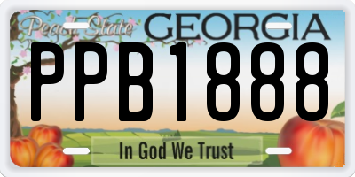 GA license plate PPB1888