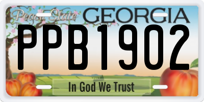 GA license plate PPB1902