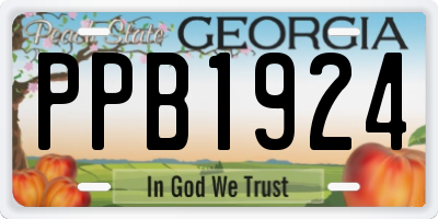 GA license plate PPB1924