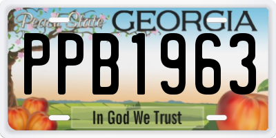 GA license plate PPB1963
