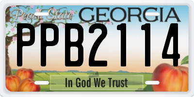 GA license plate PPB2114