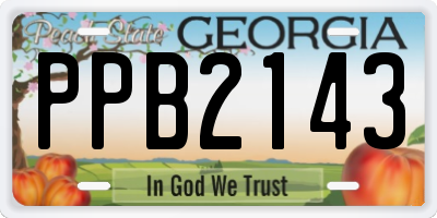 GA license plate PPB2143