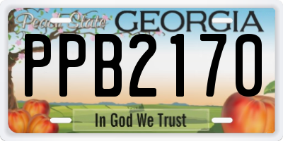 GA license plate PPB2170