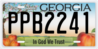 GA license plate PPB2241
