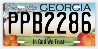 GA license plate PPB2286
