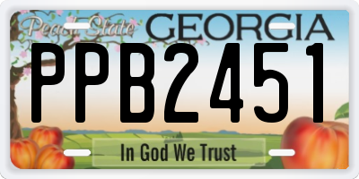 GA license plate PPB2451
