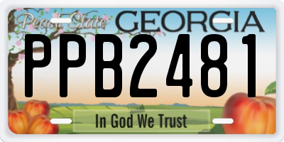 GA license plate PPB2481