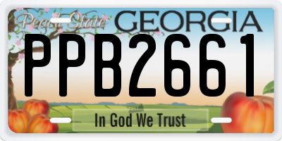 GA license plate PPB2661