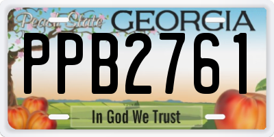 GA license plate PPB2761