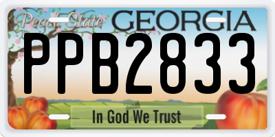 GA license plate PPB2833