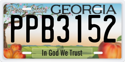 GA license plate PPB3152