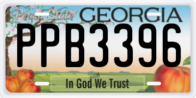 GA license plate PPB3396
