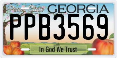 GA license plate PPB3569